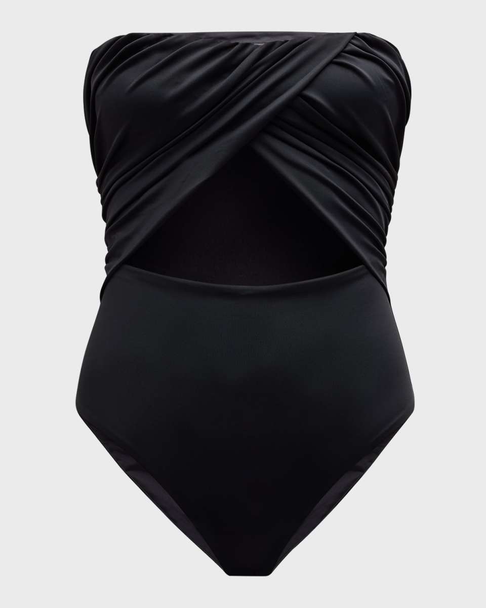 Audrey Strapless Crossover Cutout One-Piece Swimsuit