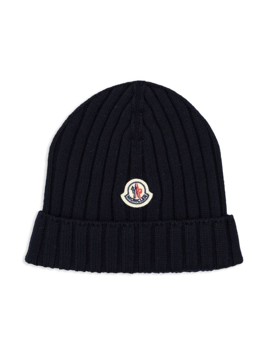 logo patch knitted hat