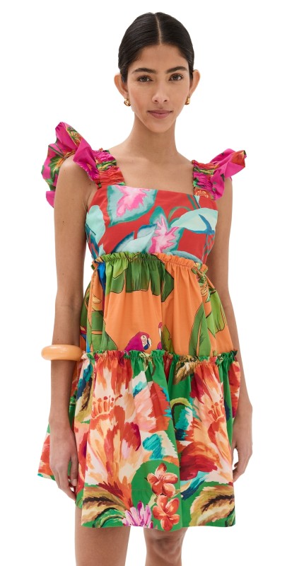 FARM Rio Foliage Mix Mini Dress Foliage Mix
