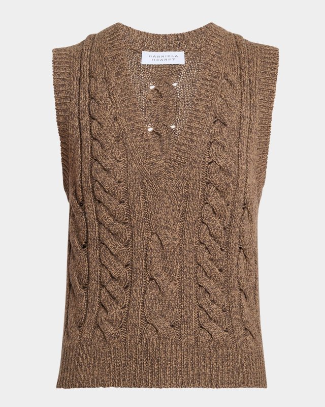 Selsey Cashmere Cable Knit Sweater Vest