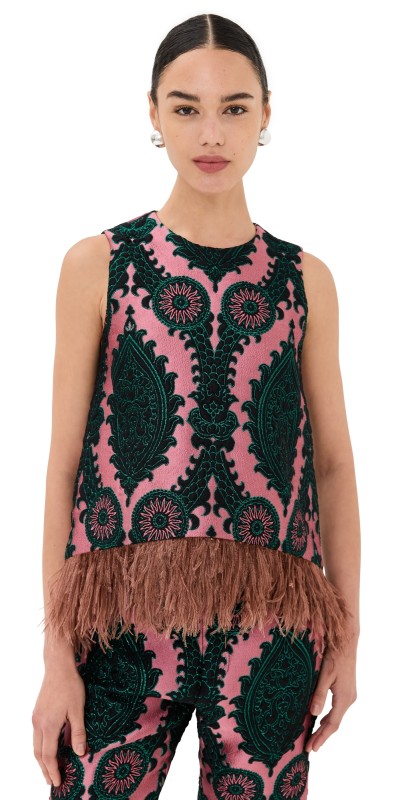La DoubleJ La Scala Top with Feathers Oltrarno