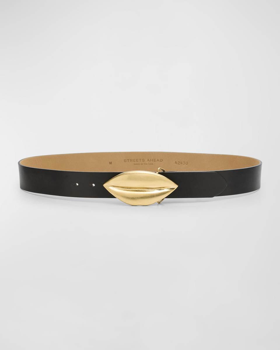 Golden Lip Smooth Leather Belt