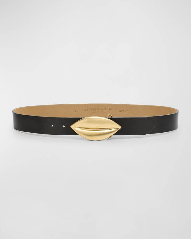 Golden Lip Smooth Leather Belt