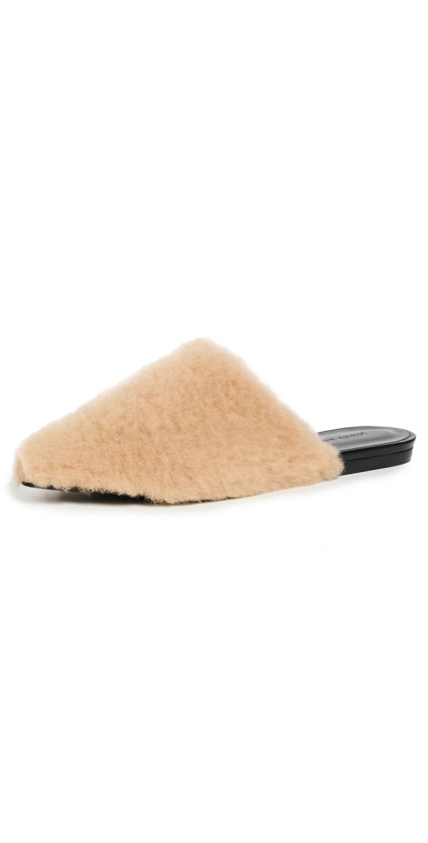 Jenni Kayne Shearling Mules Natural
