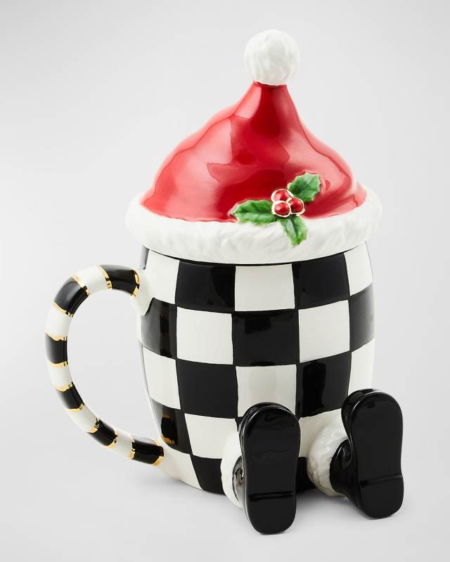 Cozy Christmas Lidded Santa Mug