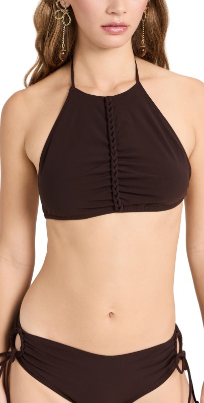 Ulla Johnson Beth Bikini Top Espresso