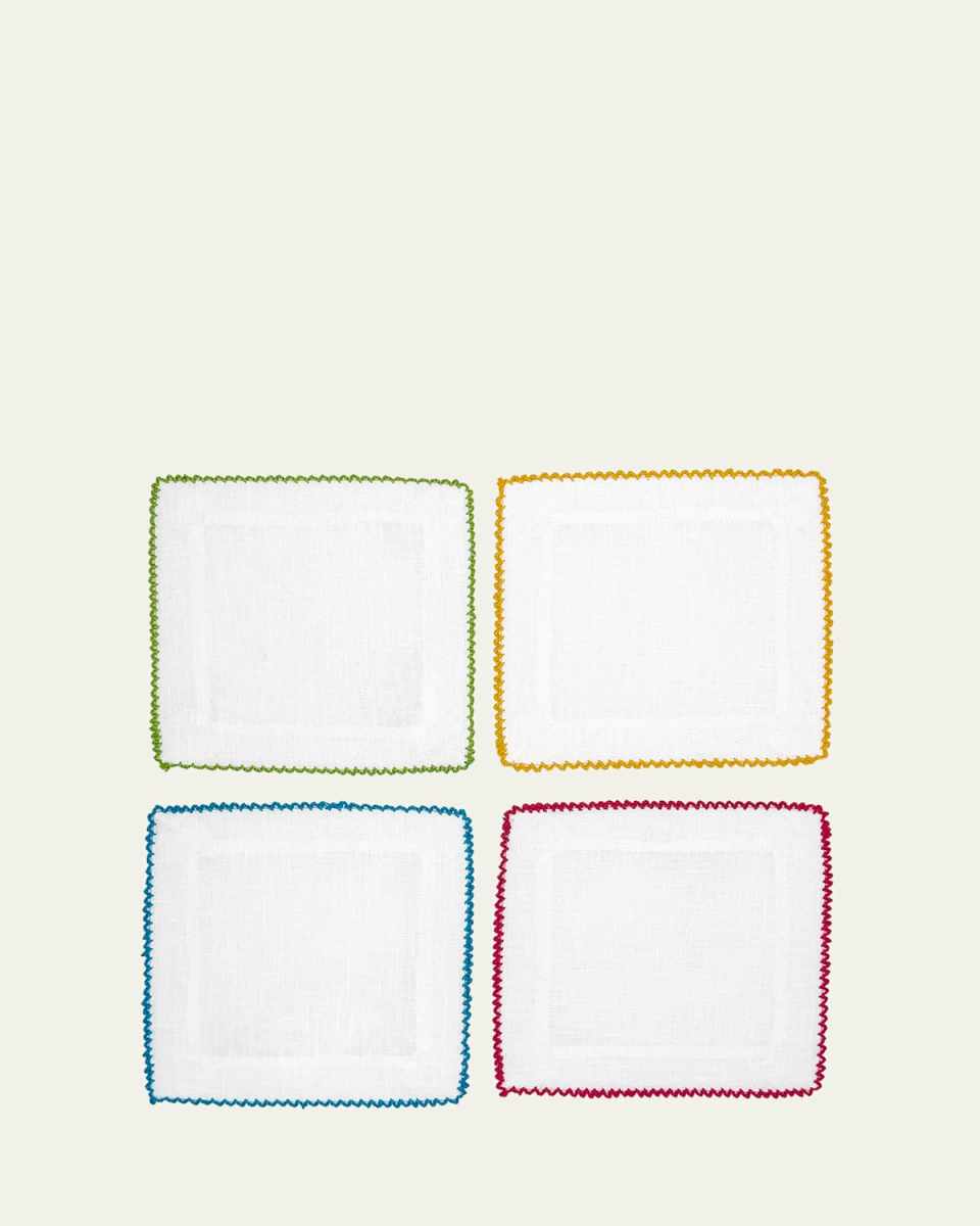 Picot Edge Cocktail Napkins, Set of 4