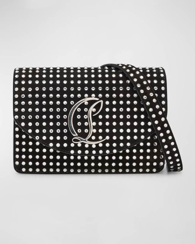 Loubi54 Small Crossbody in Strass Suede