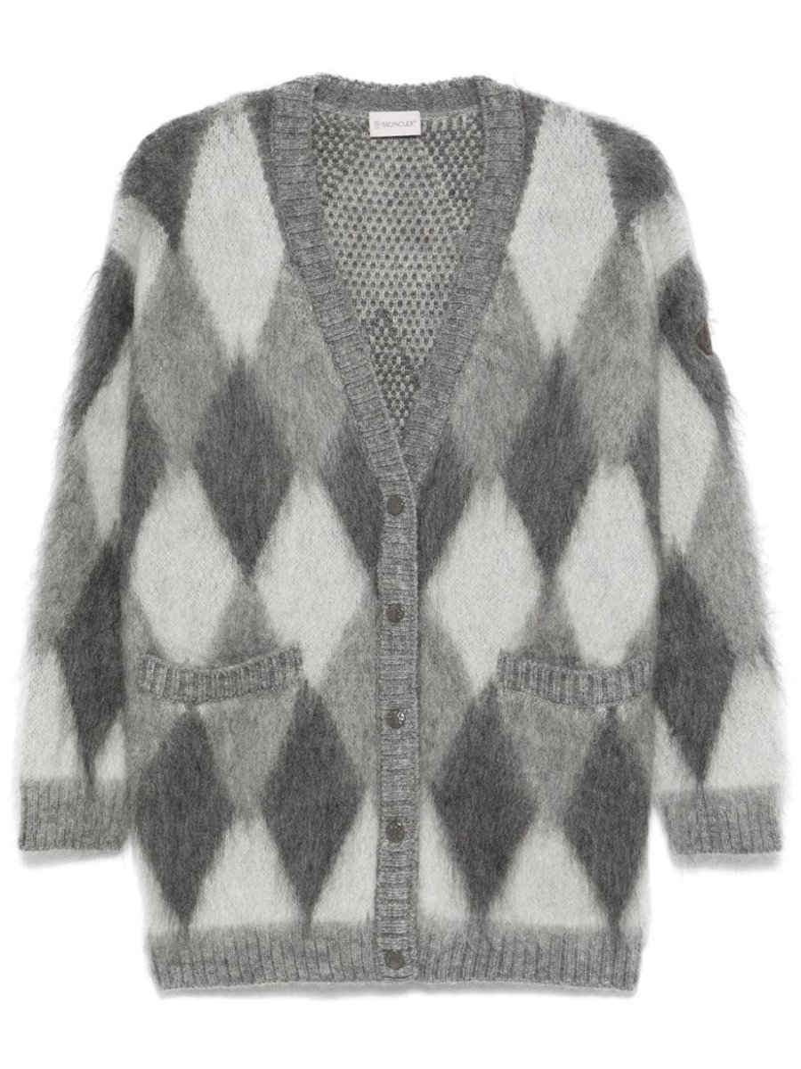 diamond-pattern cardigan