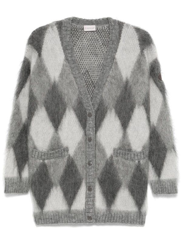 diamond-pattern cardigan