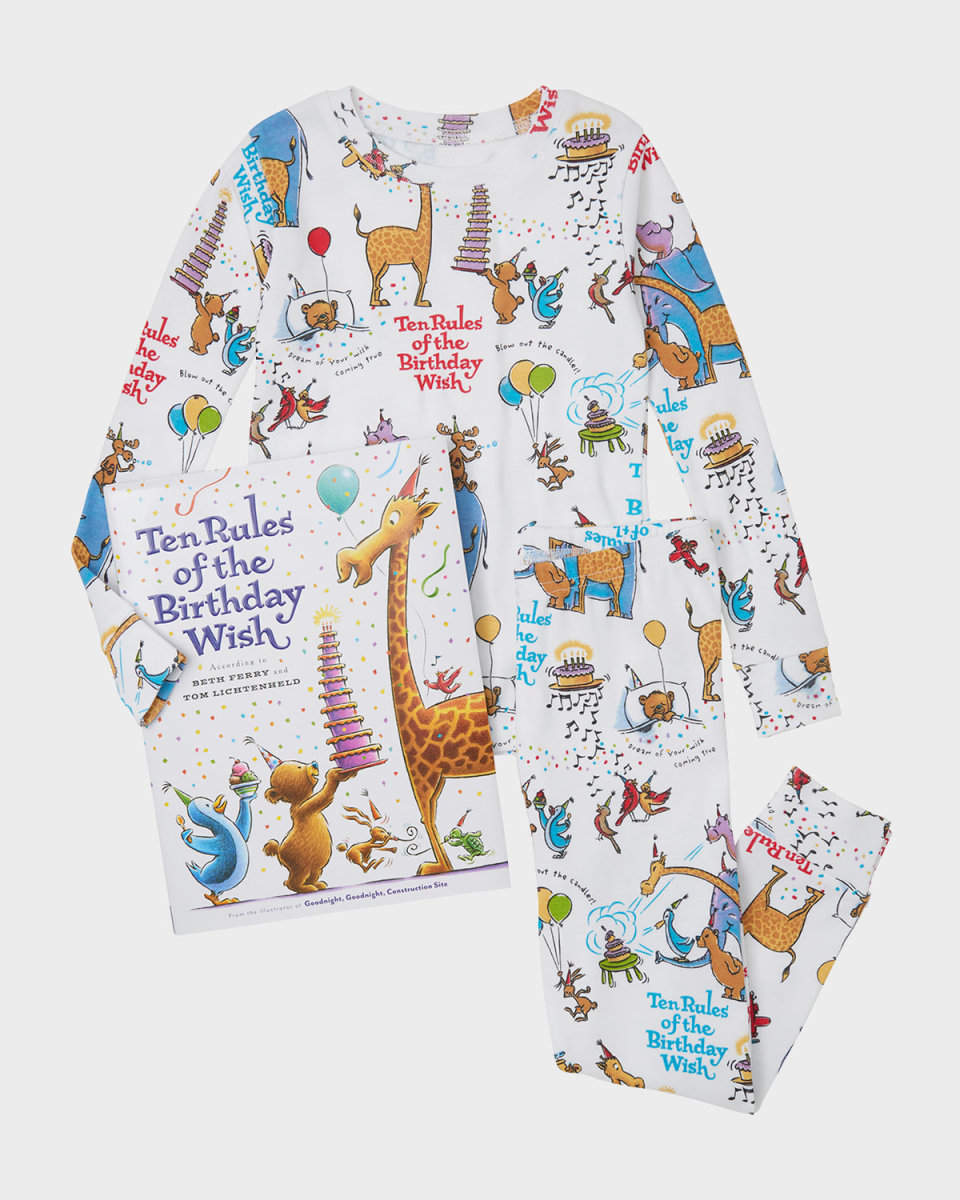 Kid's 10 Rules Of The Birthday Wish Pajama Book Set, Size 2-