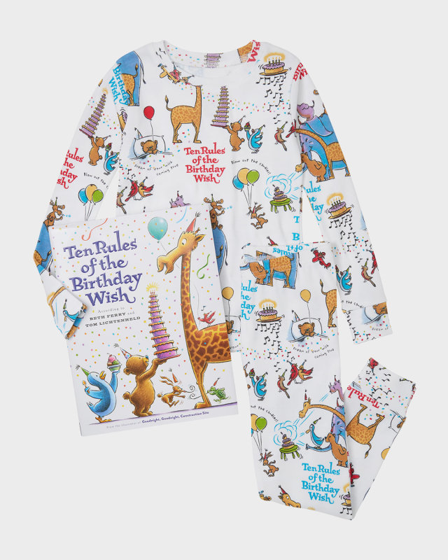 Kid's 10 Rules Of The Birthday Wish Pajama Book Set, Size 2-