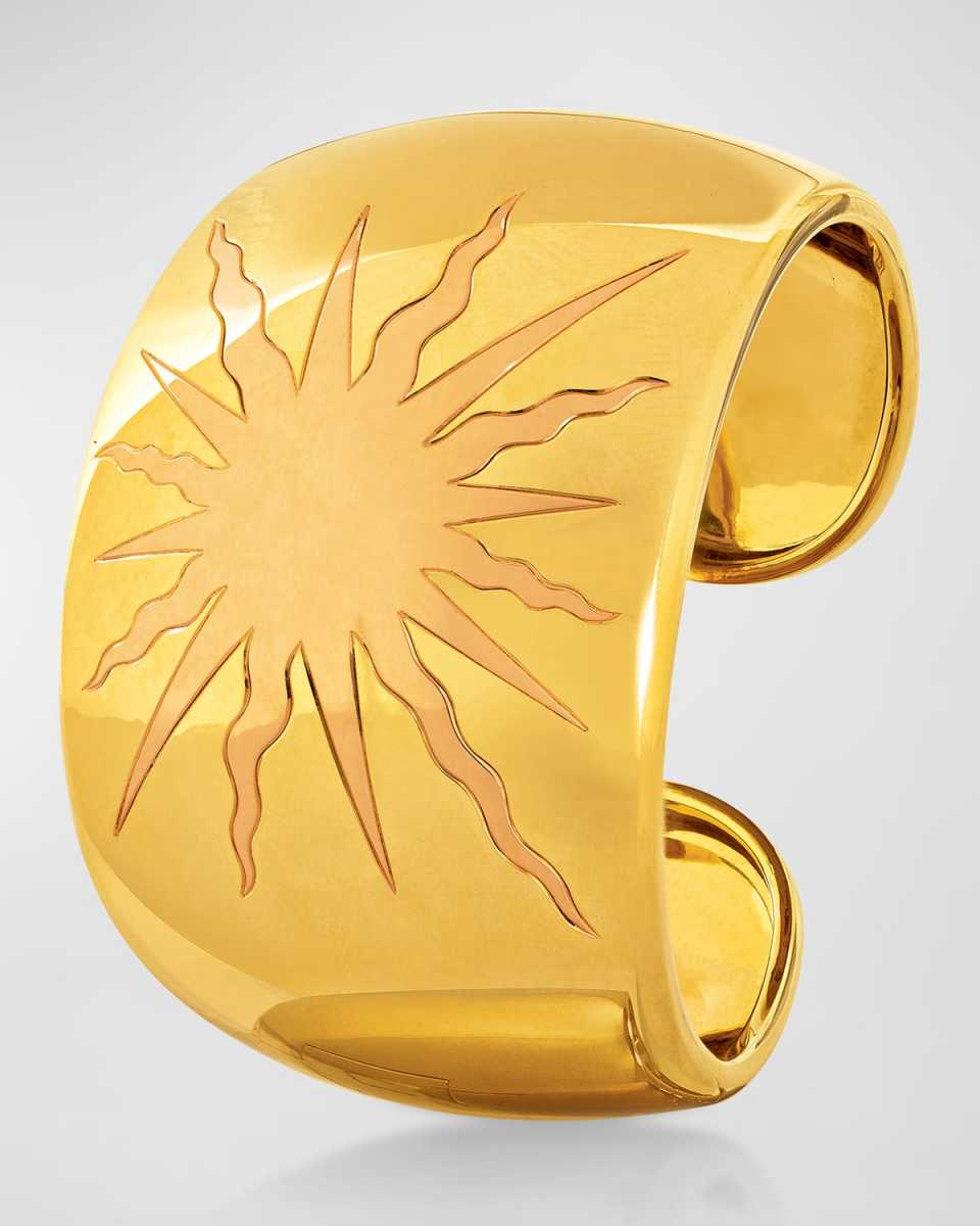 18K Yellow and Rose Gold Sun Cuff Bracelet