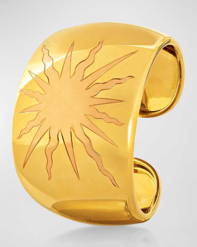 18K Yellow and Rose Gold Sun Cuff Bracelet