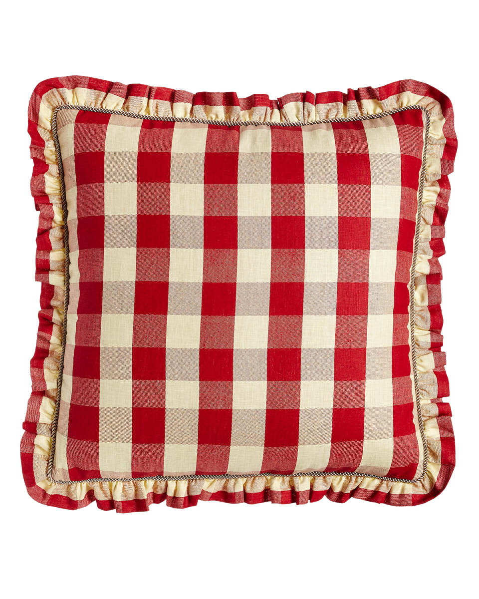 Ruffled French Country Buffalo-Check European Sham
