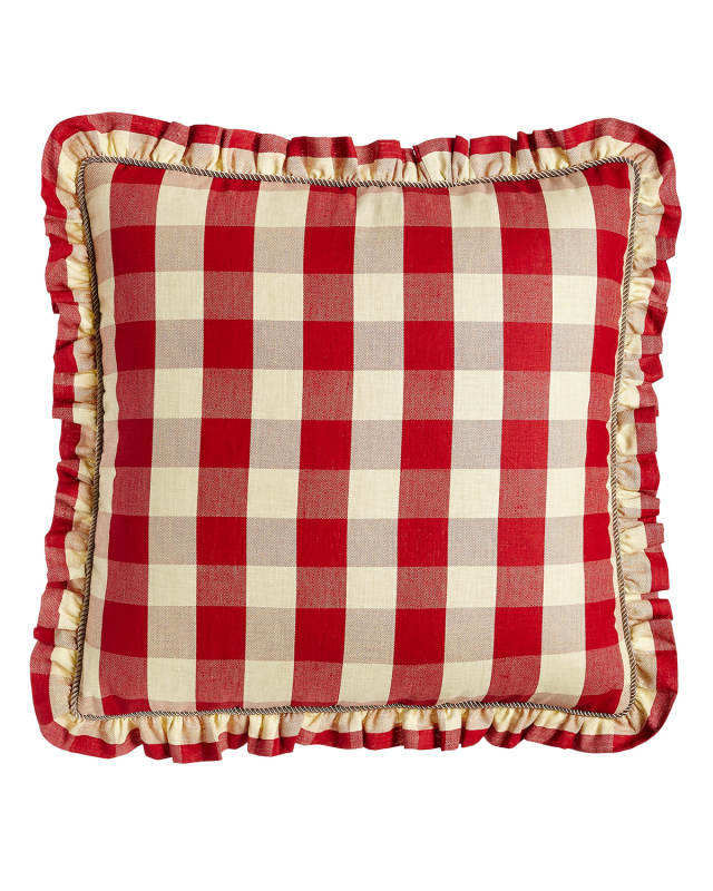 Ruffled French Country Buffalo-Check European Sham