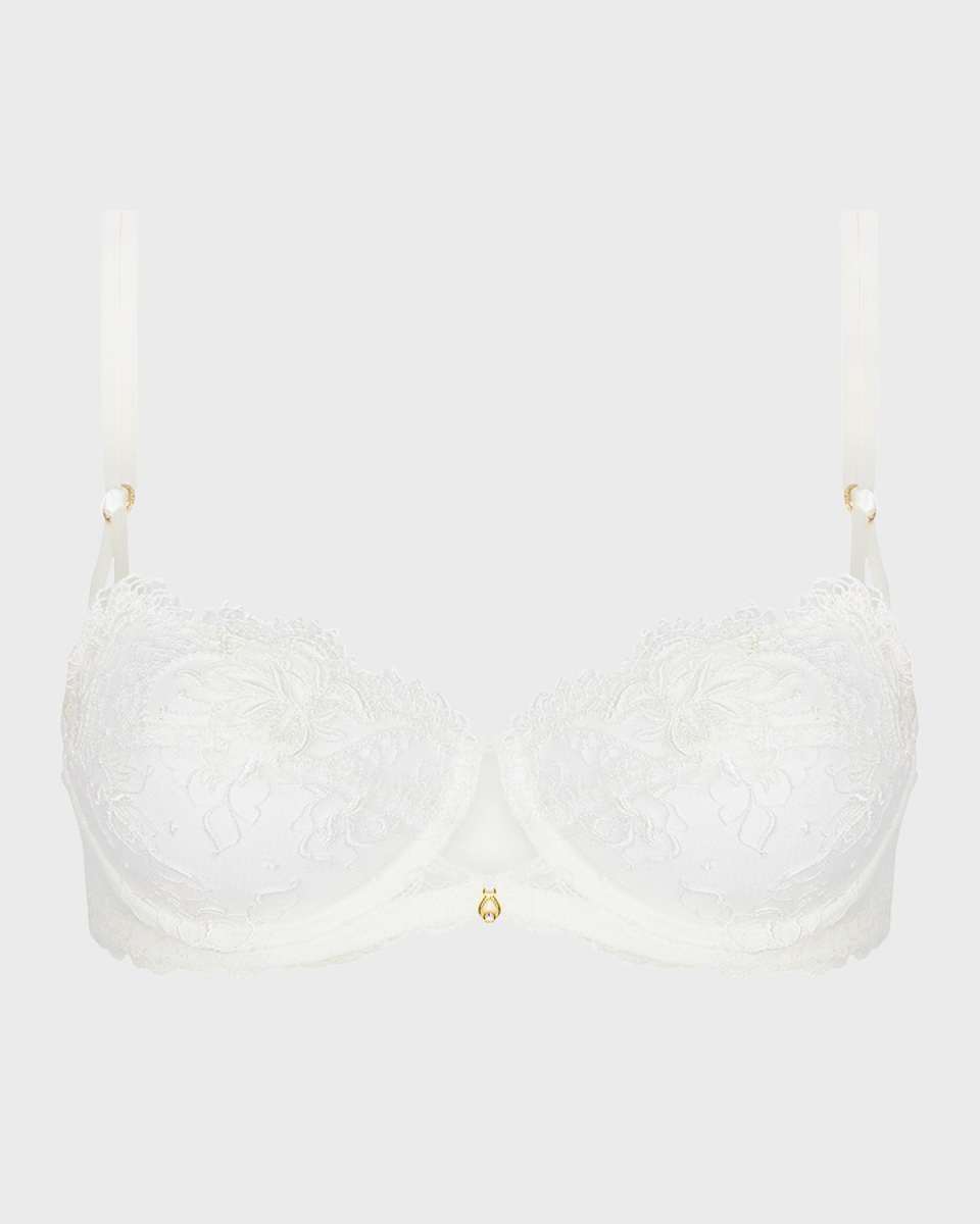 Princesse Iris Floral-Embroidered Demi Bra