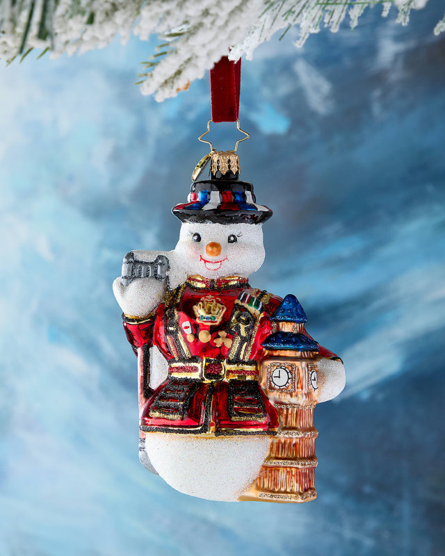 Snowman and Big Ben Christmas Ornament