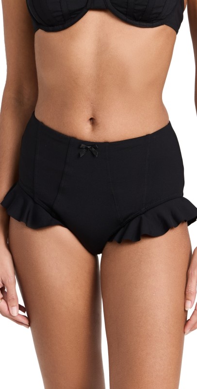 STAUD Flourish High Rise Bikini Bottoms Black