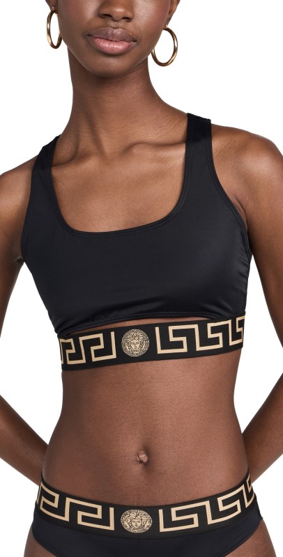 Versace Lycra Vita Recycled New Logo Bikini Top 1B000-Black
