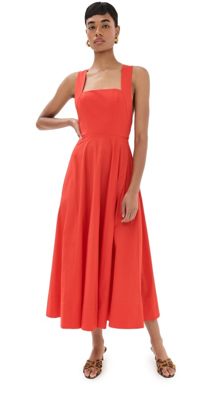 STAUD Teresa Dress Red Rose