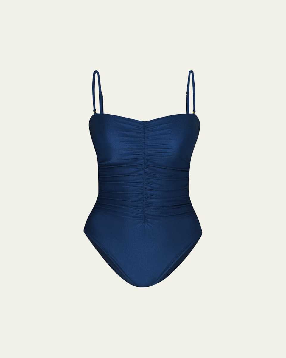 Aubrey Shimmer Ruched One-Piece Swimsuit