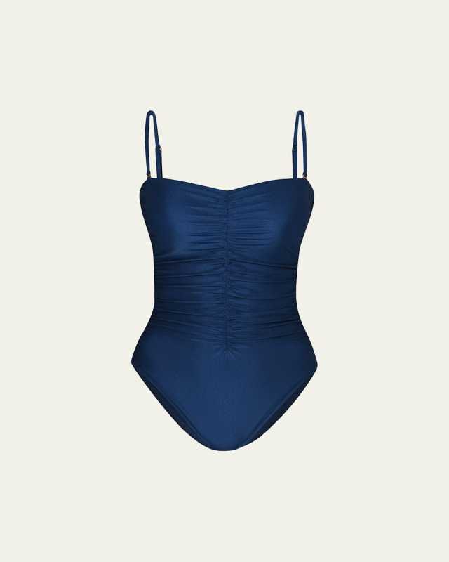 Aubrey Shimmer Ruched One-Piece Swimsuit
