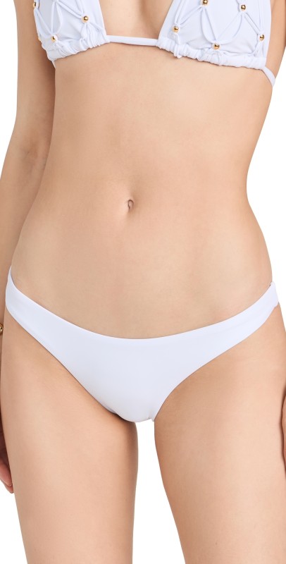 PQ Swim Basic Ruched Full Bikini Bottoms White