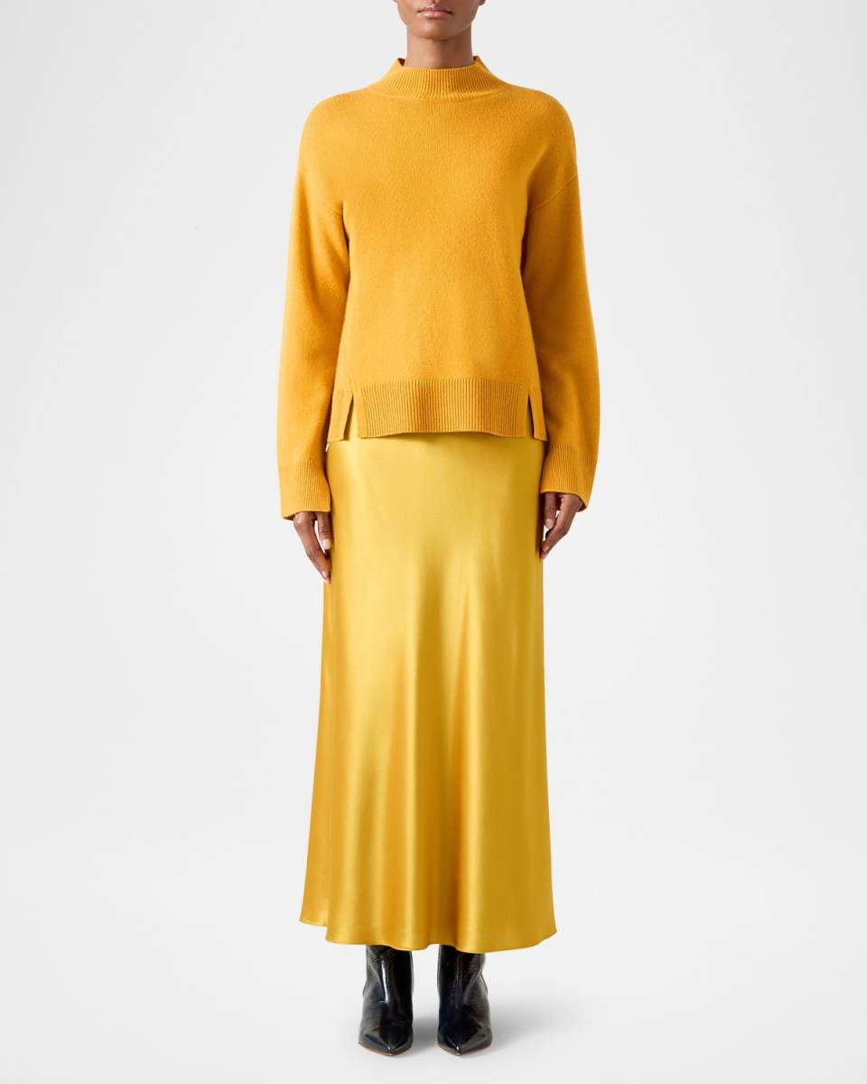 Blythe Bias-Cut Satin Maxi Skirt