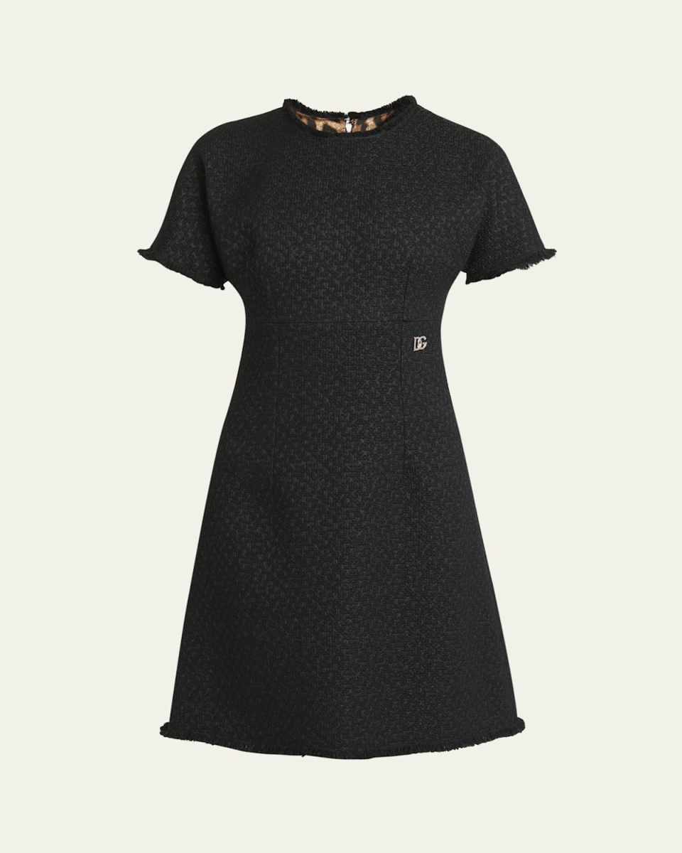 Rachel Tweed Fringe Short Dress