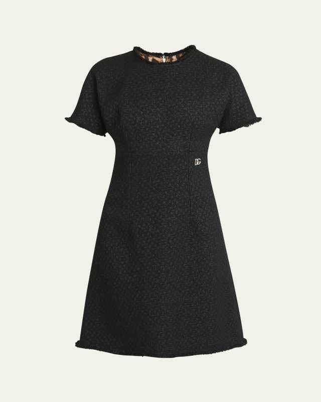 Rachel Tweed Fringe Short Dress