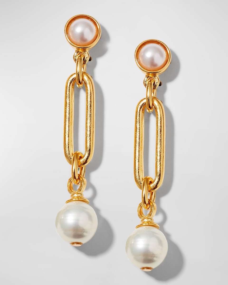 Pearly Post and Dangle Earrings