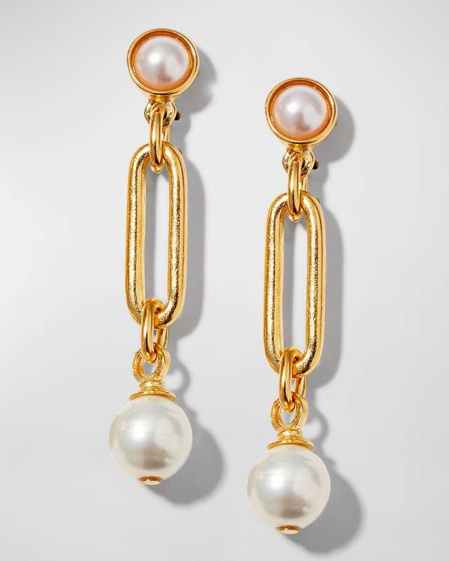 Pearly Post and Dangle Earrings