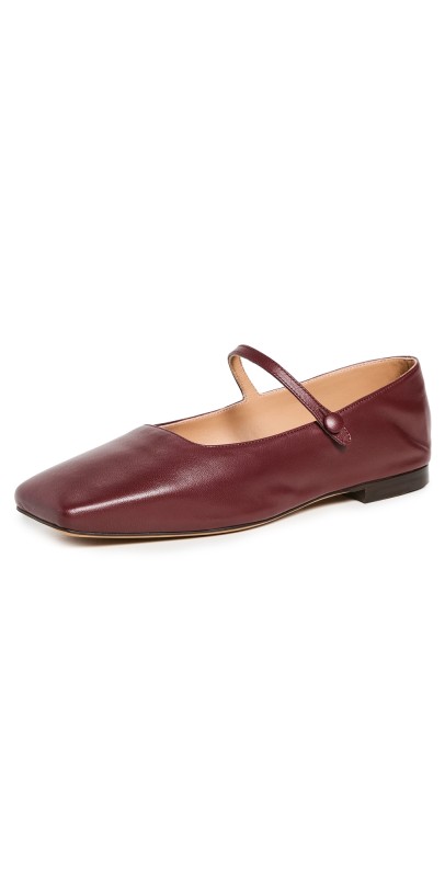 Mansur Gavriel Square Toe Mary Jane Flats Pomegranate