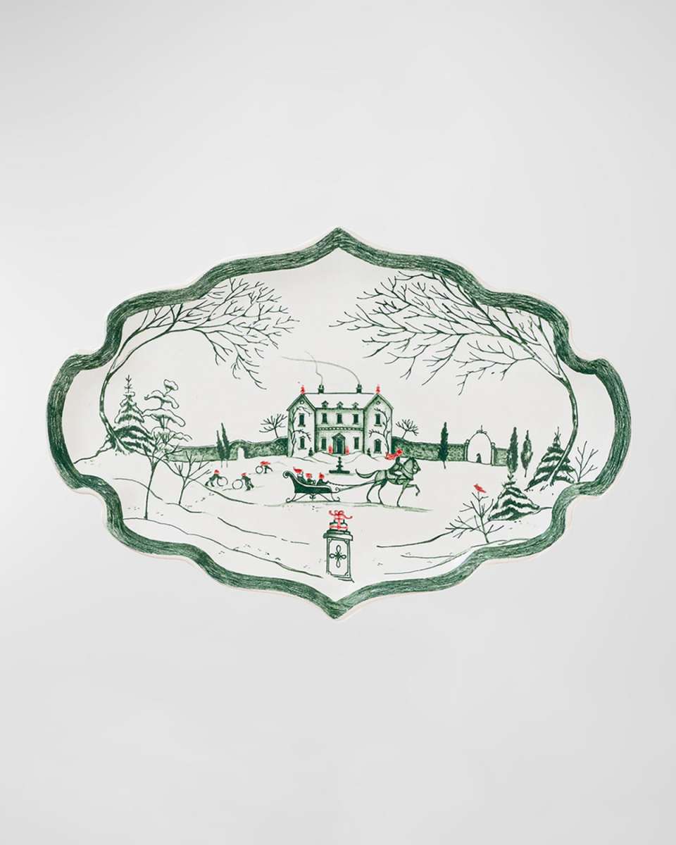Country Estate Winter Frolic 7" Tray Evergreen