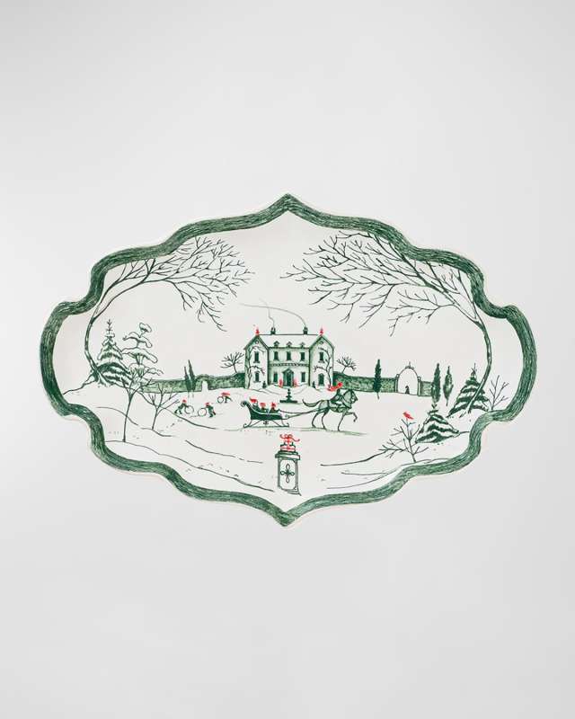 Country Estate Winter Frolic 7" Tray Evergreen