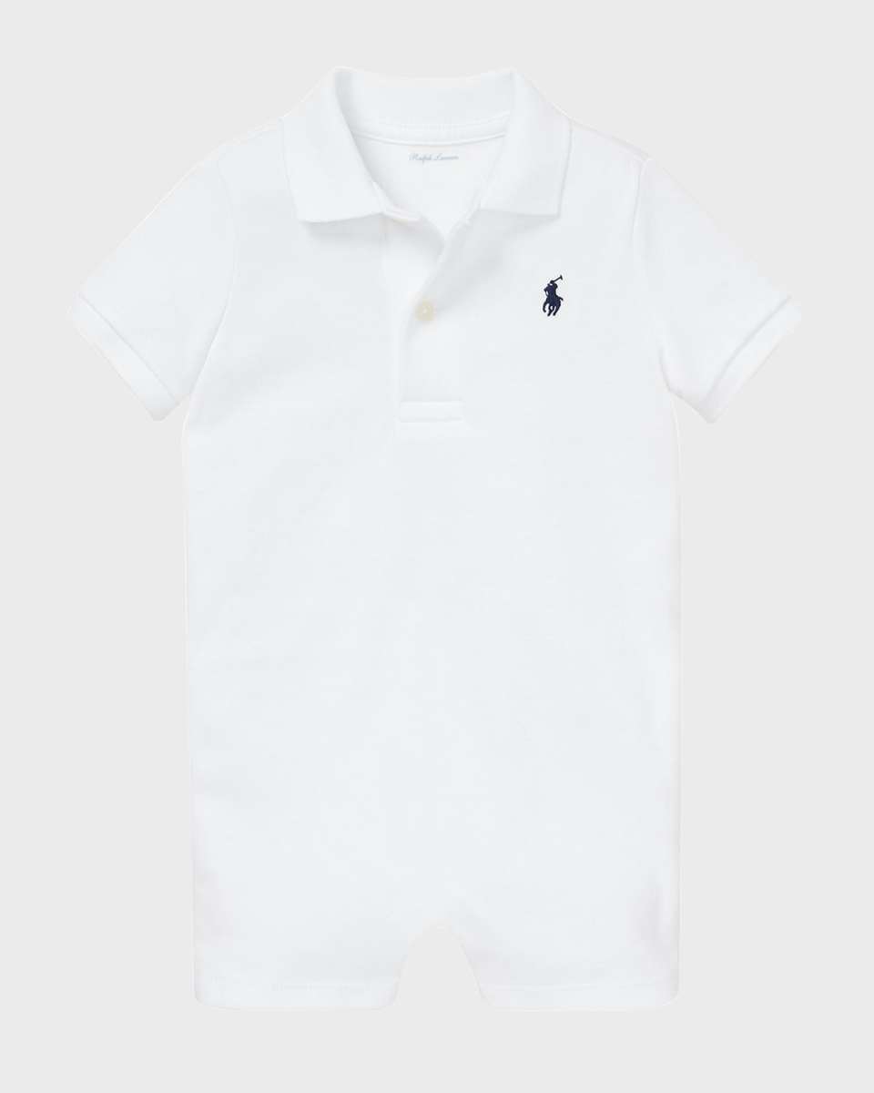 Boy's Polo Interlock Cotton Shortall, Sizes 3M-24