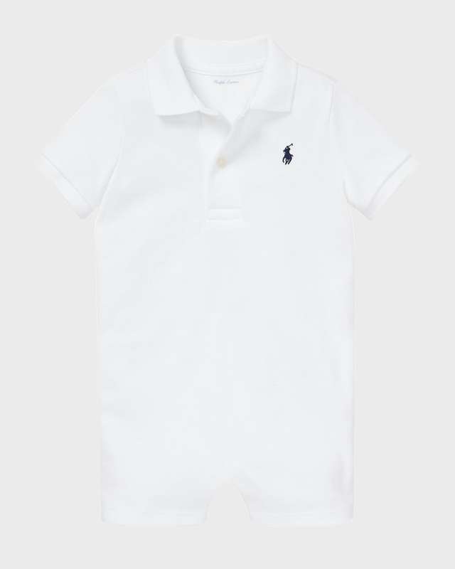 Boy's Polo Interlock Cotton Shortall, Sizes 3M-24