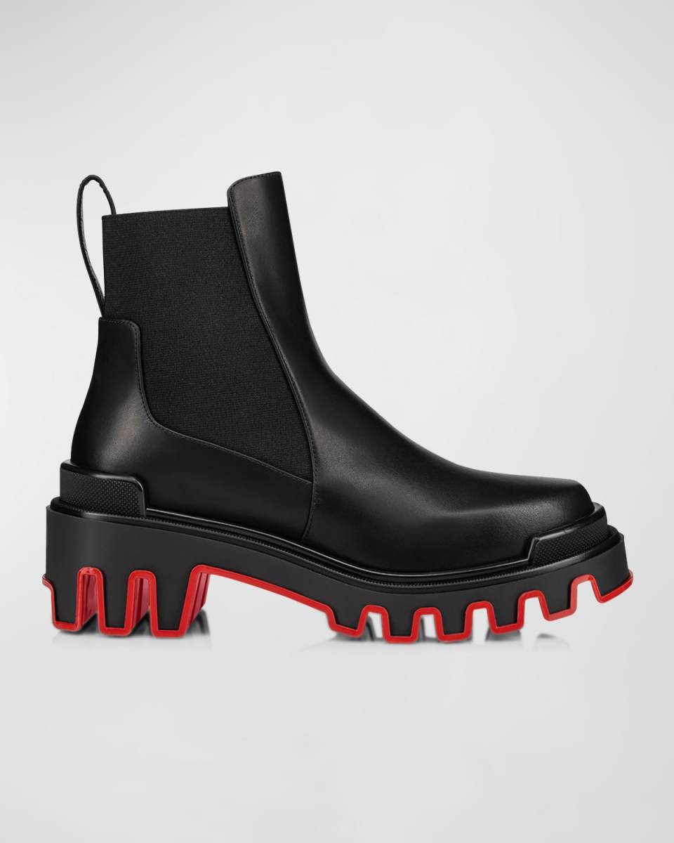 Dune Leather Red Sole Chelsea Booties
