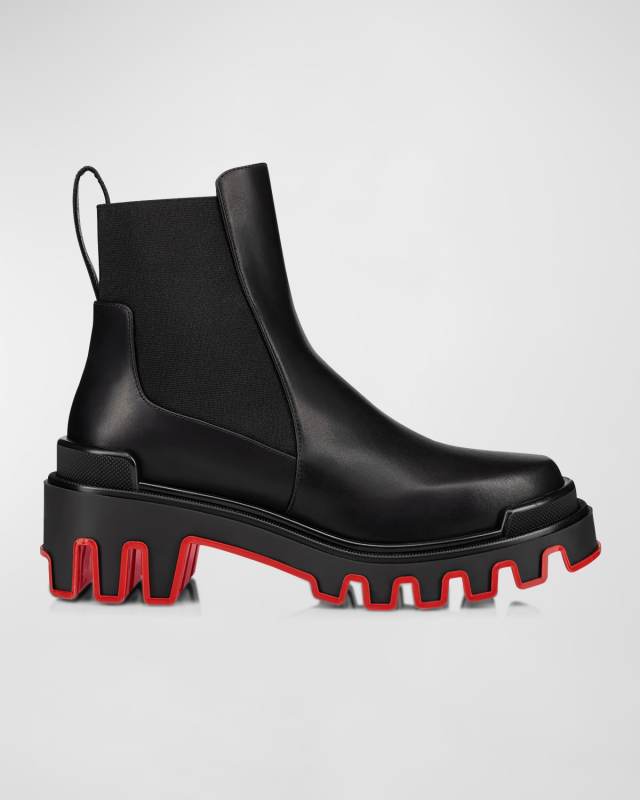 Dune Leather Red Sole Chelsea Booties