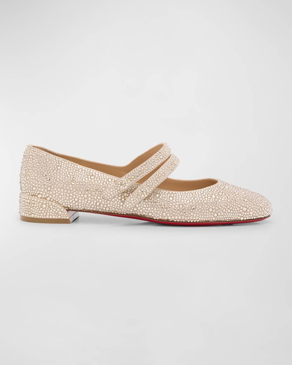 Sweet Jane Strass Red Sole Ballerina Flats