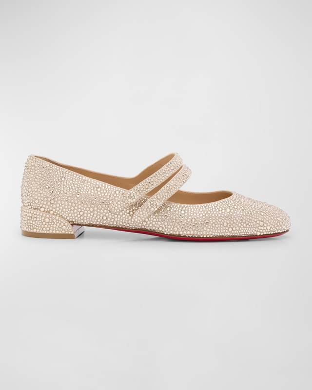 Sweet Jane Strass Red Sole Ballerina Flats