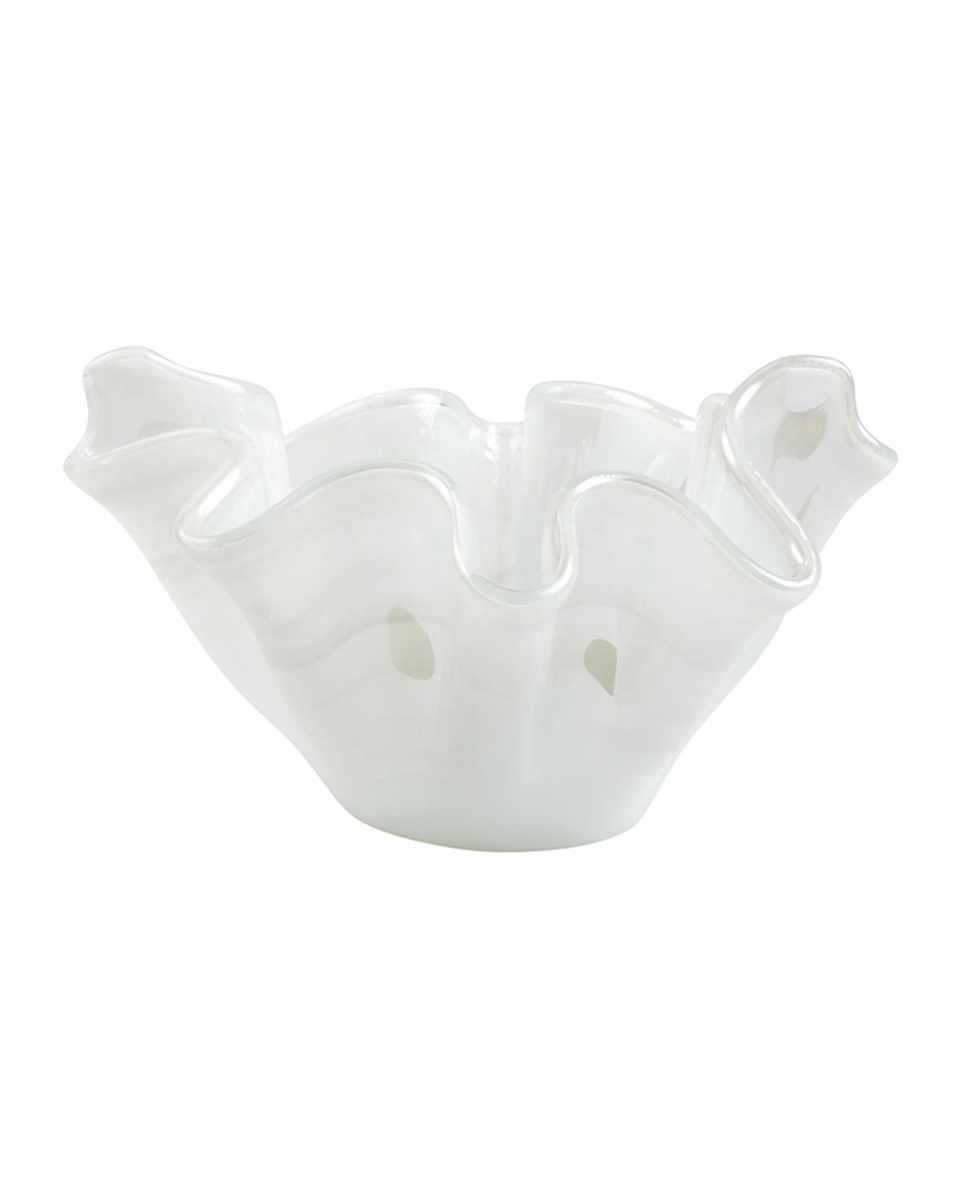 Onda Glass White Medium Bowl