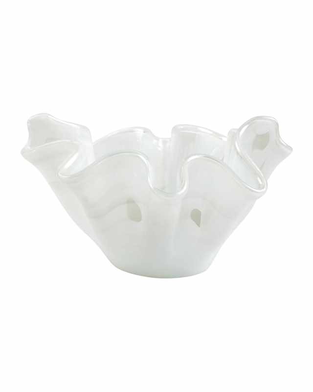 Onda Glass White Medium Bowl