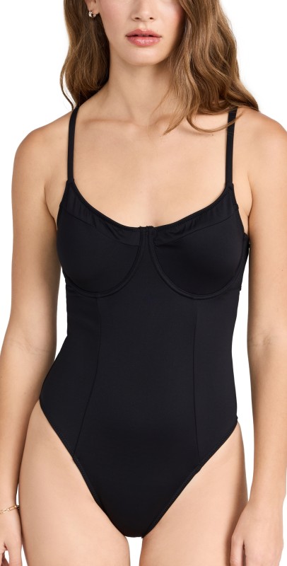 Good American Good Compression Show Up One Piece Black001
