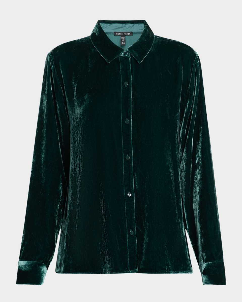 Button-Down Velvet Shirt