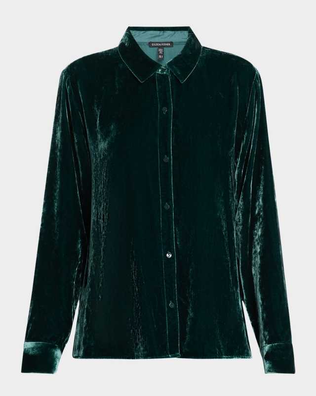 Button-Down Velvet Shirt