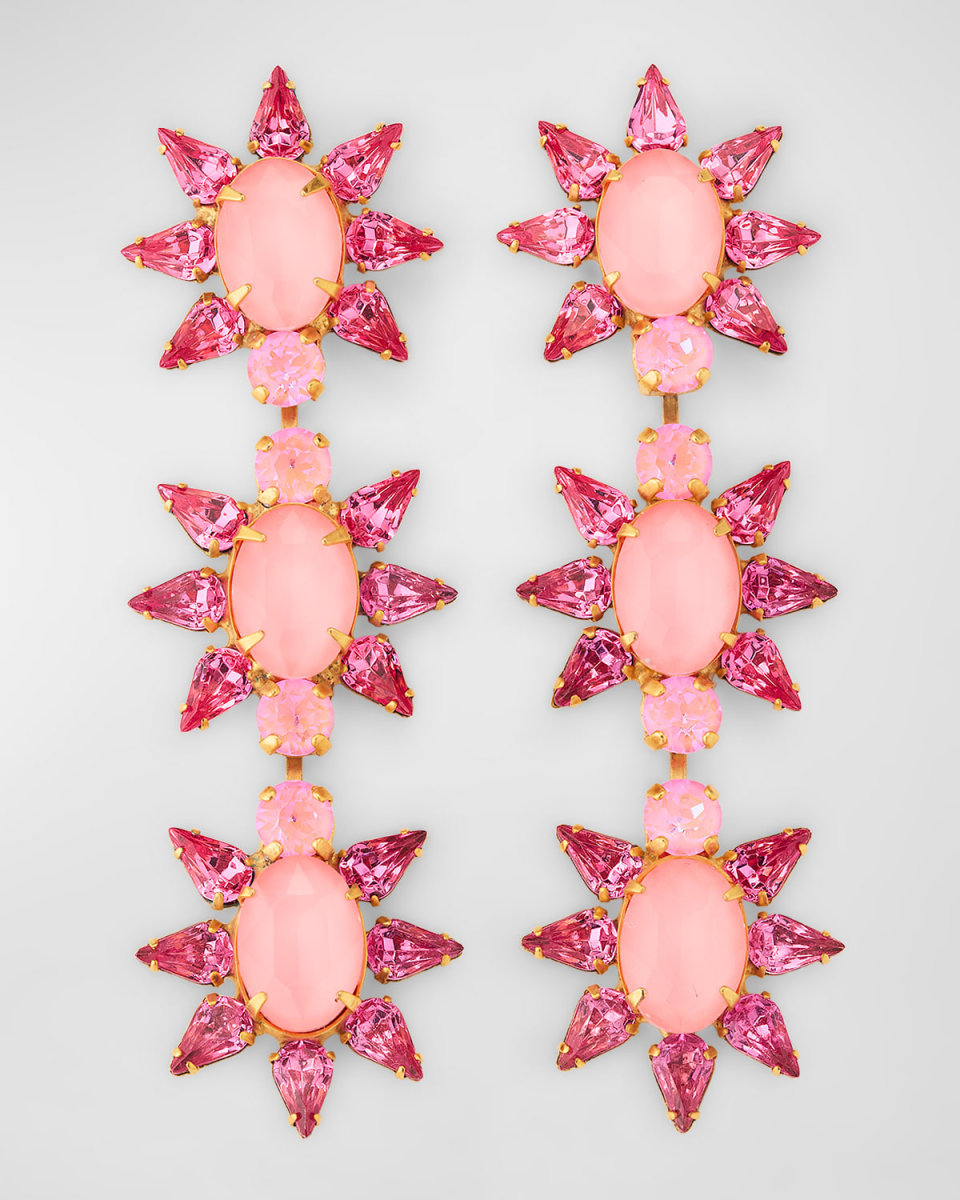 Steora Linear Crystal Earrings