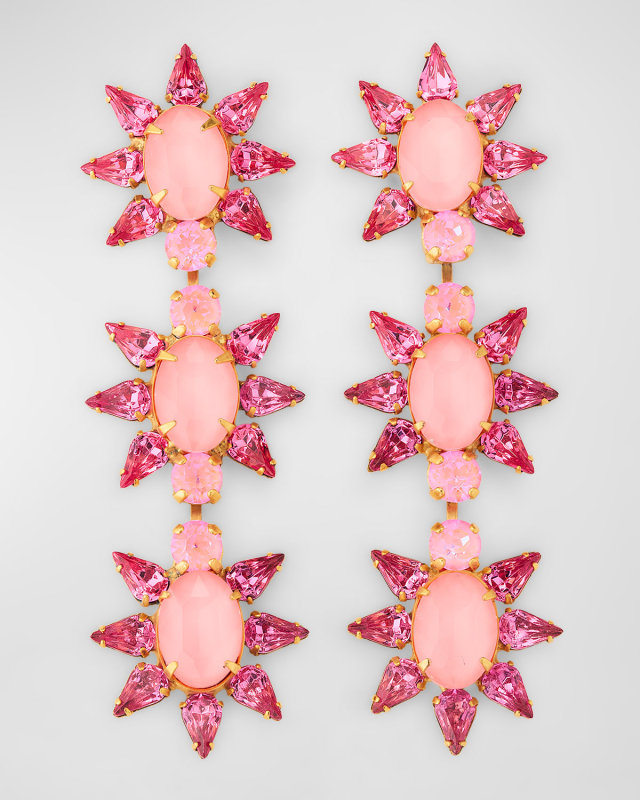 Steora Linear Crystal Earrings