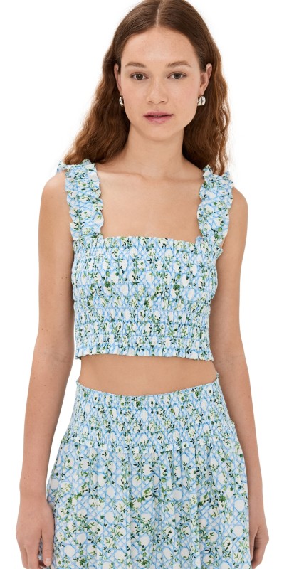 Hill House Home Azalea Nap Top Basketweave Vine, Blue